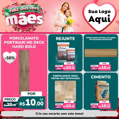 Modelo de Rede Social para Feed Facebook com o tema Feliz Dia das Mães para Pisos e revestimentos