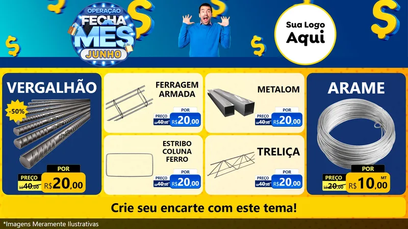 Modelo de TV para TV Horizontal com o tema Operação Fecha Mês, Junho para Ferragens