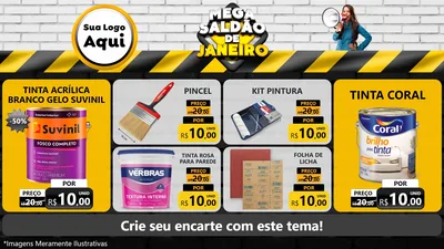 Modelo de TV para TV Horizontal com o tema Mega Saldão de Janeiro para Tintas e Ferramentas