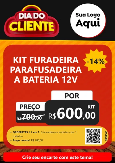 Modelo de Cartaz para Cartaz A4 Vertical com o tema Dia do Cliente para Maquinas e Ferramentas