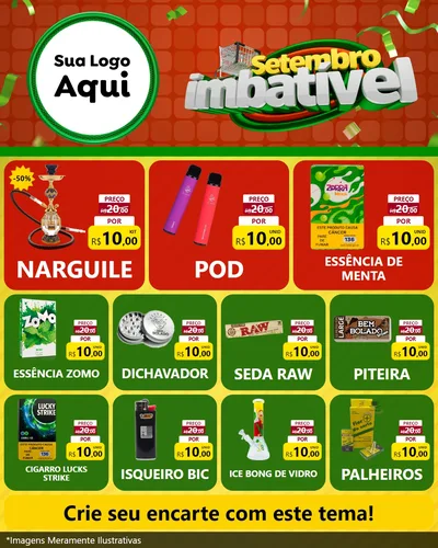 Modelo de Rede Social para Feed Instagram com o tema Setembro Imbatível para Tabacaria