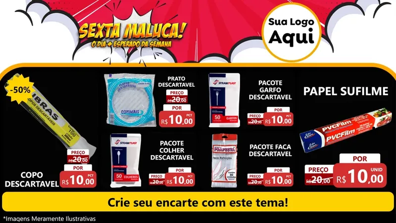 Modelo de TV para TV Horizontal com o tema Sexta Maluca! para Embalagens