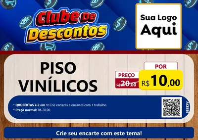 Modelo de Cartaz para Cartaz A4 Horizontal com o tema Clube de Descontos para Material para Construção