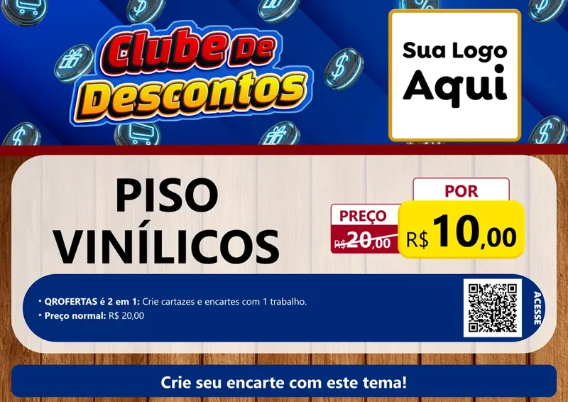 Modelo de Cartaz para Cartaz A4 Horizontal com o tema Clube de Descontos para Material para Construção
