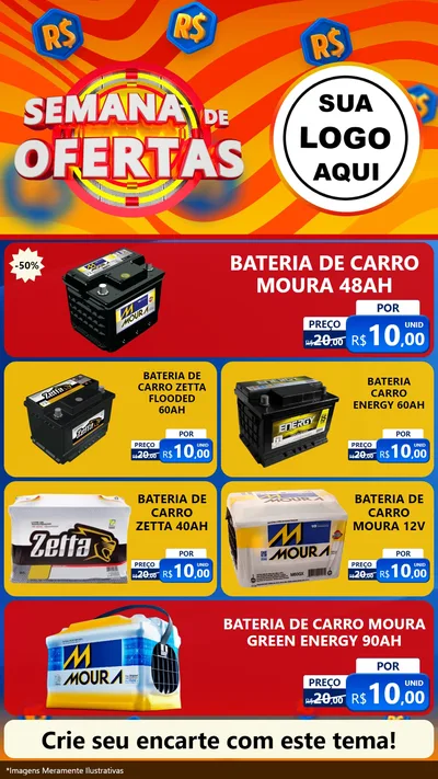 Modelo de TV para TV Vertical com o tema Semana de Ofertas para Baterias Elétricas