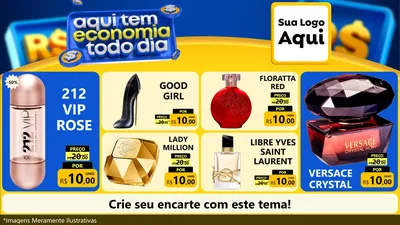 Modelo de TV para TV Horizontal com o tema Aqui Tem Economia Todo Dia para Perfumes