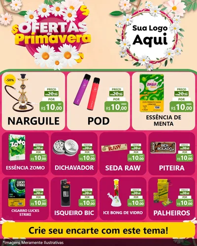 Modelo de Rede Social para Feed Instagram com o tema Ofertas de Primavera para Tabacaria