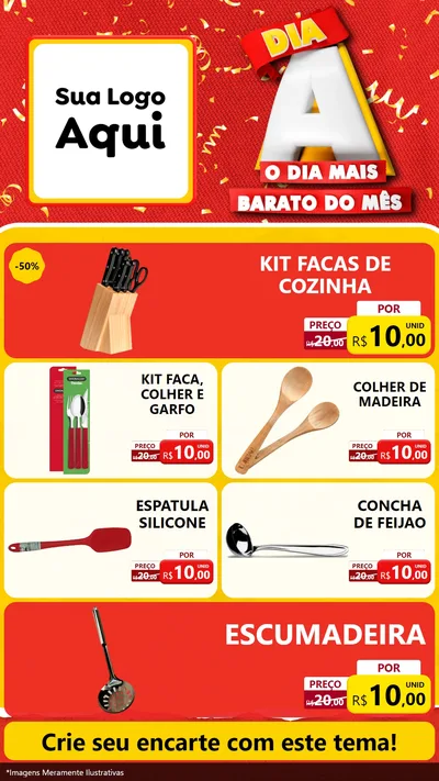 Modelo de TV para TV Vertical com o tema Dia A o Dia Mais Barato do Mês para Utilidades Domésticas
