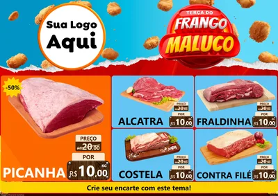 Modelo de Encarte para Encarte A4 Horizontal com o tema Terça do Frango Maluco para Açougue