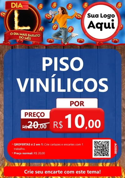 Modelo de Cartaz para Cartaz A4 Vertical com o tema Dia L - O Dia Mais Barato Do Mês para Material para Construção