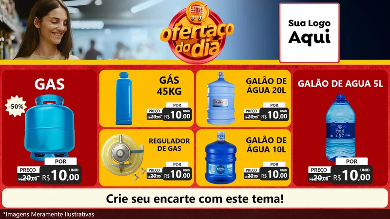 Modelo de TV para TV Horizontal com o tema Ofertaço Do Dia para Água e gás