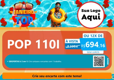 Modelo de Cartaz para Cartaz A4 Horizontal com o tema Janeiro Top para Concessionaria de Motos