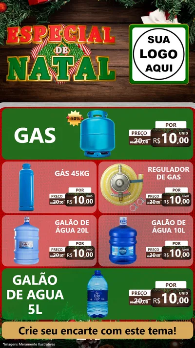 Modelo de TV para TV Vertical com o tema Especial de Natal para Água e gás