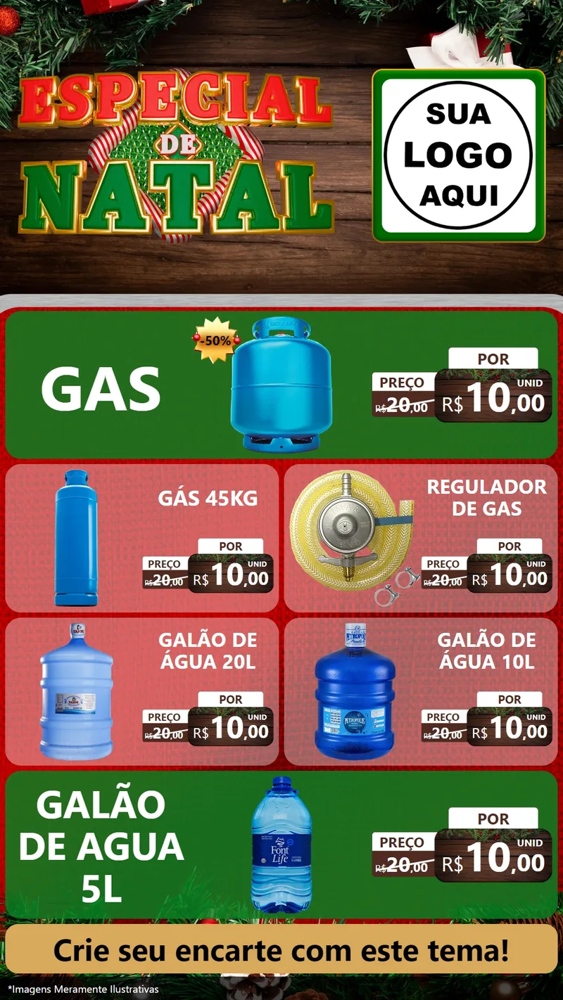 Modelo de TV para TV Vertical com o tema Especial de Natal para Água e gás