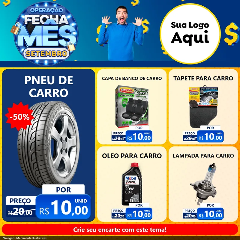 Modelo de Rede Social para Feed Facebook com o tema Operação Fecha Mês Setembro para Auto peças