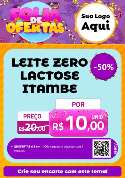 Modelo de Cartaz para Cartaz A4 Vertical com o tema Folia de Ofertas para Frios e Laticínios