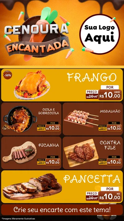 Modelo de TV para TV Vertical com o tema Cenoura Encantada - Páscoa para Assados