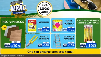 Modelo de TV para TV Horizontal com o tema Verão de Ofertas para Material para Construção