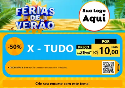 Modelo de Cartaz para Cartaz A4 Horizontal com o tema Férias de Verão para Hamburgueria