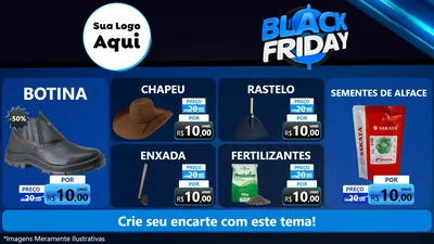 Modelo de TV para TV Horizontal com o tema Black Friday para Agropecuária