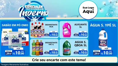 Modelo de TV para TV Horizontal com o tema Especial de Inverno para Produtos de Limpeza