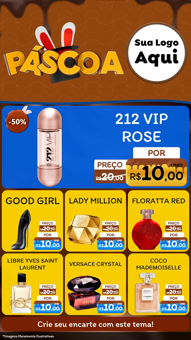Modelo de Rede Social para Stories com o tema Páscoa para Perfumes