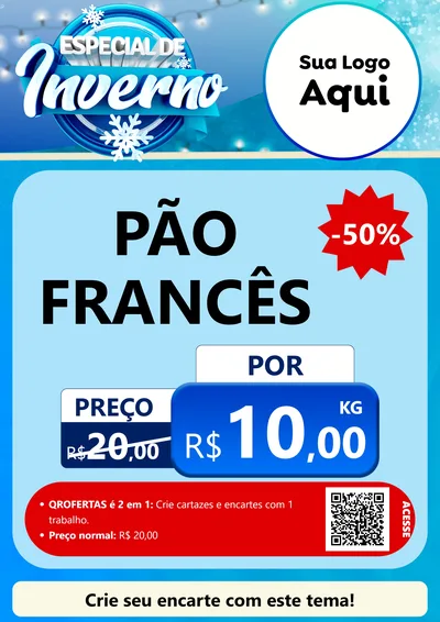 Modelo de Cartaz para Cartaz A4 Vertical com o tema Especial de Inverno para Padaria