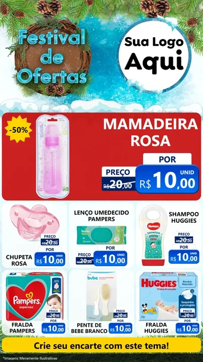 Modelo de Rede Social para Stories com o tema Festival de Ofertas - Inverno para Bebês