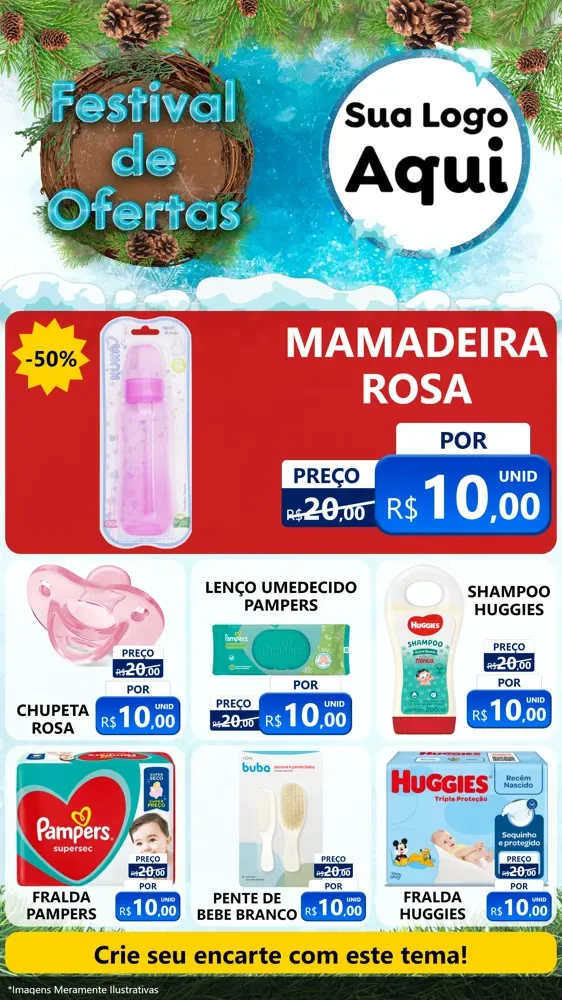 Modelo de Rede Social para Stories com o tema Festival de Ofertas - Inverno para Bebês