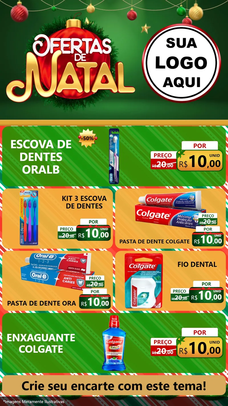 Modelo de TV para TV Vertical com o tema Ofertas de Natal para Higiene Pessoal