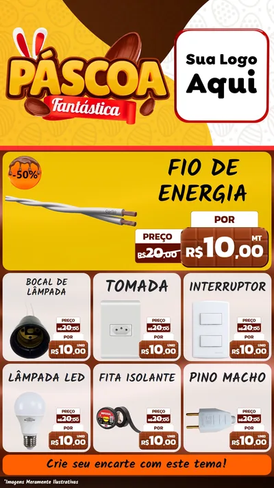 Modelo de Rede Social para Stories com o tema Páscoa Fantástica para Materiais Elétricos