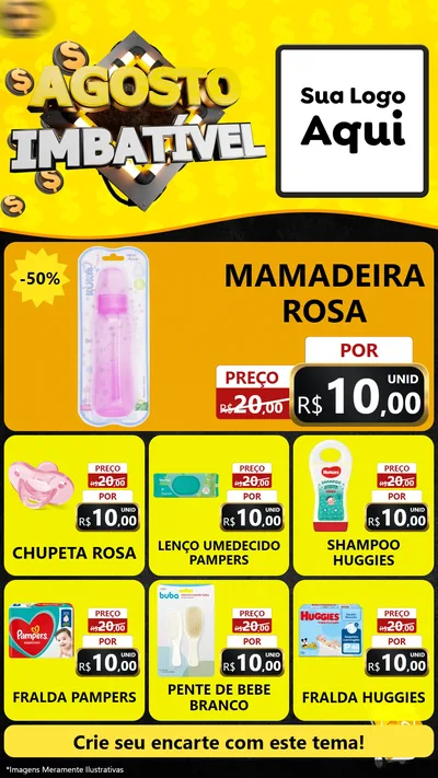 Modelo de Rede Social para Stories com o tema Agosto Imbatível para Bebês