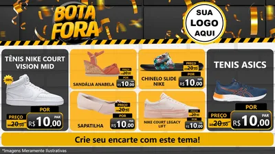 Modelo de TV para TV Horizontal com o tema Bota Fora para Calçados