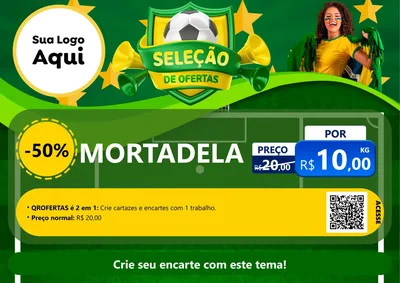 Modelo de Cartaz para Cartaz A4 Horizontal com o tema Seleção de Ofertas - Copa para Frios e Laticínios