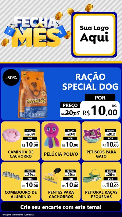 Modelo de Rede Social para Stories com o tema Fecha Mês para Pet Shop