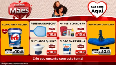Modelo de TV para TV Horizontal com o tema Mês das Mães para Produtos para Piscina