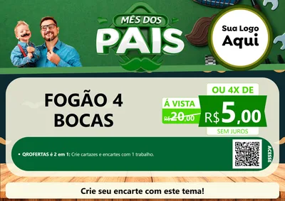 Modelo de Cartaz para Cartaz A4 Horizontal com o tema Mês dos Pais para Móveis e Eletro