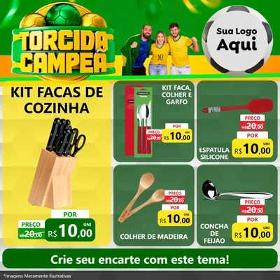 Modelo de Rede Social para Feed Facebook com o tema Torcida Campeã - Copa para Utilidades Domésticas