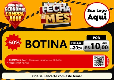 Modelo de Cartaz para Cartaz A4 Horizontal com o tema Fecha Mês para Agropecuária