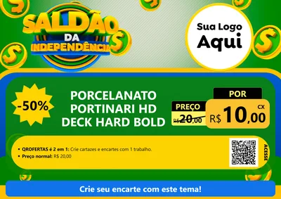 Modelo de Cartaz para Cartaz A4 Horizontal com o tema Saldão da Indepêndencia para Pisos e revestimentos