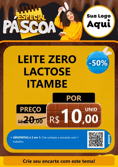 Modelo de Cartaz para Cartaz A4 Vertical com o tema Especial Páscoa para Frios e Laticínios
