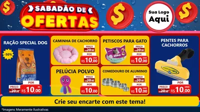 Modelo de TV para TV Horizontal com o tema Sabadão de Ofertas para Pet Shop