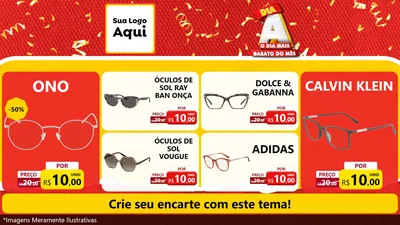 Modelo de TV para TV Horizontal com o tema Dia A o Dia Mais Barato do Mês para Óticas
