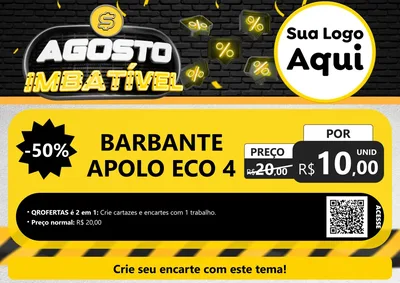 Modelo de Cartaz para Cartaz A4 Horizontal com o tema Agosto Imbatível para Armarinho e Aviamentos