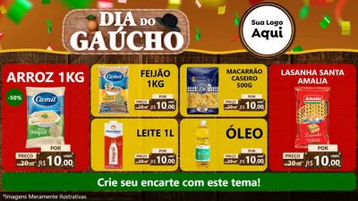 Modelo de TV para TV Horizontal com o tema Dia do Gaúcho para Supermercado