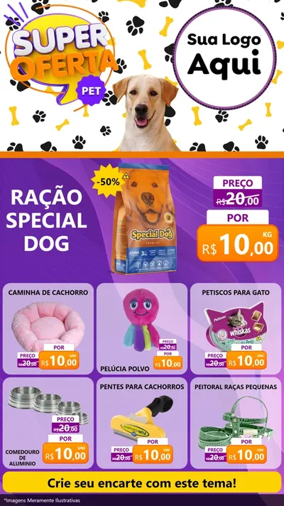 Modelo de Rede Social para Stories com o tema Super Oferta Pet para Pet Shop