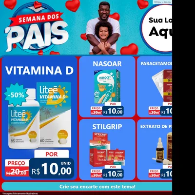 Modelo de Rede Social para Feed Facebook com o tema Semana Dos Pais para Farmácia