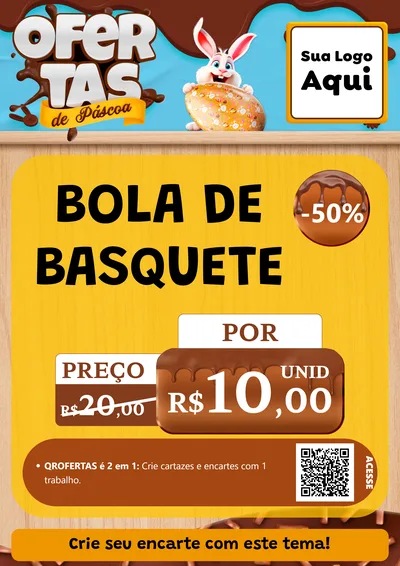 Modelo de Cartaz para Cartaz A4 Vertical com o tema Ofertas de Páscoa para Artigos Esportivos