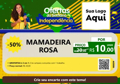 Modelo de Cartaz para Cartaz A4 Horizontal com o tema Ofertas da Semana da Independência para Bebês