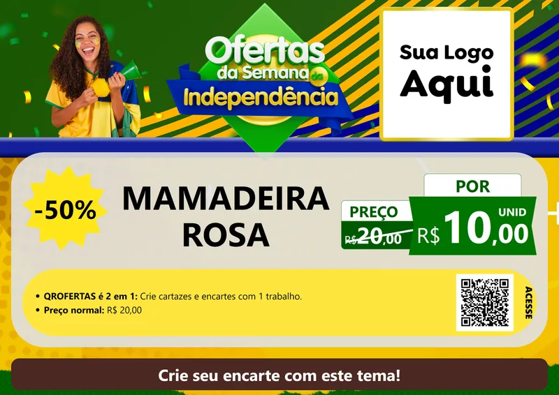 Modelo de Cartaz para Cartaz A4 Horizontal com o tema Ofertas da Semana da Independência para Bebês